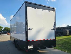 8.5×20 White V-Nose Enclosed Trailer with Blackout Pkg 9′ Interior (2) 10,000LB Axles - Image 8