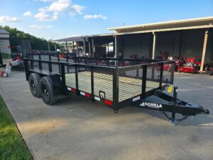 7×14 Tandem Utility Trailer (2) 5200lb Axles w/ Rear Brakes 2FT Mesh Sides Dovetail