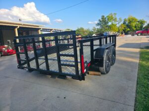 7×14 Tandem Utility Trailer (2) 5200lb Axles w/ Rear Brakes 2FT Mesh Sides Dovetail - Image 8