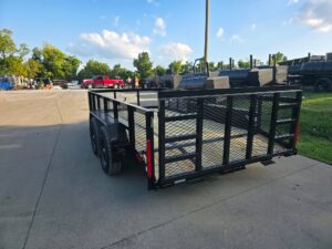7×14 Tandem Utility Trailer (2) 5200lb Axles w/ Rear Brakes 2FT Mesh Sides Dovetail - Image 6