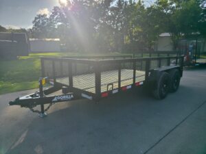7×14 Tandem Utility Trailer (2) 5200lb Axles w/ Rear Brakes 2FT Mesh Sides Dovetail - Image 3