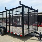 7×16 Debris Junk Trash Leaf Removal Trailer 6ft Mesh Sides and Ladder Racks 7k GVWR