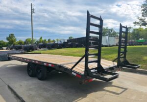 8.5×22 Deckover I-Beam Trailer (2) 5,200lb Axles Stand-Up Ramps 10K GVWR - Image 6