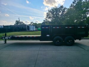 7×20 Hybrid Dump Utility Trailer with 3ft Sides Open Deck Equipment (2) 7K Axles - Image 4