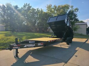 7×20 Hybrid Dump Utility Trailer with 3ft Sides Open Deck Equipment (2) 7K Axles - Image 3