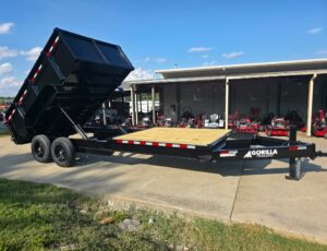 7×20 Hybrid Dump Utility Trailer with 3ft Sides Open Deck Equipment (2) 7K Axles