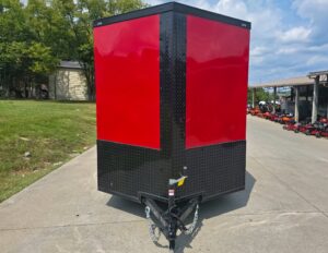 6×12 Enclosed Trailer Red V-Nose Blackout Package 3,500lb Axle Storage - Image 2