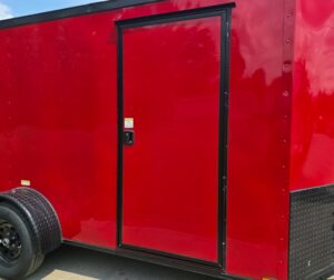 6×12 Enclosed Trailer Red V-Nose Blackout Package 3,500lb Axle Storage - Image 10
