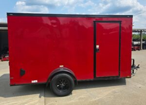 6×12 Enclosed Trailer Red V-Nose Blackout Package 3,500lb Axle Storage - Image 5