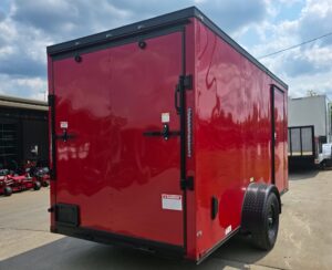 6×12 Enclosed Trailer Red V-Nose Blackout Package 3,500lb Axle Storage - Image 6