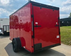 6×12 Enclosed Trailer Red V-Nose Blackout Package 3,500lb Axle Storage - Image 8