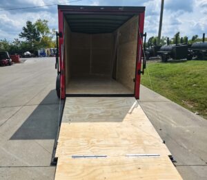 6×12 Enclosed Trailer Red V-Nose Blackout Package 3,500lb Axle Storage - Image 13