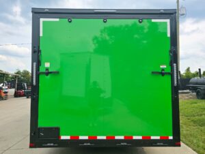 8.5×24 V Nose Neon Green Enclosed Trailer (2) 5200 LB Axles With Brakes 7 Ft Interior Height With Black Out Package - Image 7