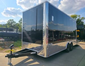 8.5×20 Enclosed Flat Nose with 9′ Interior Height (2) 7,000LB Axles - Image 3