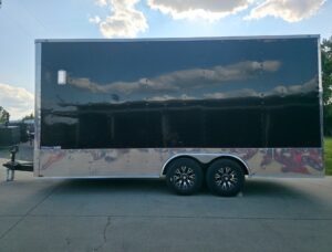 8.5×20 Enclosed Flat Nose with 9′ Interior Height (2) 7,000LB Axles - Image 2