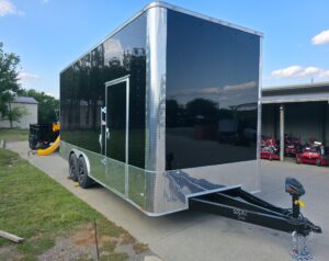 8.5×20 Enclosed Flat Nose with 9′ Interior Height (2) 7,000LB Axles