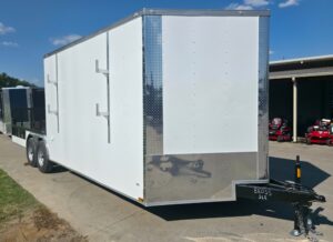 8.5×24 White Enclosed Hybrid with Side Ladder Racks (2) 7,000lb Axles 14K GVWR - Image 2