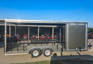 8.5×20 Charcoal Enclosed Hybrid Trailer with Gullwing (2) 3,500lb Axles - Image 3
