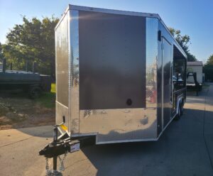 8.5×20 Charcoal Enclosed Hybrid Trailer with Gullwing (2) 3,500lb Axles - Image 2