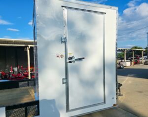 7×18 White Hybrid V Nose Trailer with 1′ Mesh Siding (2) 5,200lb Axles - Image 7