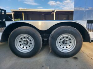 7×18 White Hybrid V Nose Trailer with 1′ Mesh Siding (2) 5,200lb Axles - Image 18