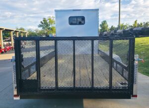 7×18 White Hybrid V Nose Trailer with 1′ Mesh Siding (2) 5,200lb Axles - Image 11