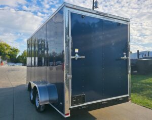 7x16x7 Indigo Blue Enclosed Trailer (2) 3500LB Axles - Image 8