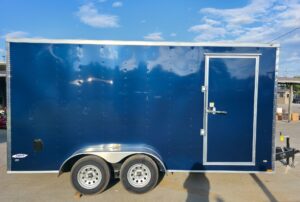 7x16x7 Indigo Blue Enclosed Trailer (2) 3500LB Axles - Image 5