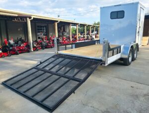 7×18 White Hybrid V Nose Trailer with 1′ Mesh Siding (2) 5,200lb Axles - Image 15