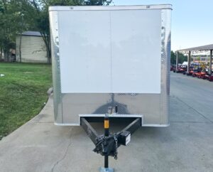 7x14x7 Enclosed Trailer White Flat Nose (2) 3500lb Axle - Image 4