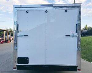 7x14x7 Enclosed Trailer White Flat Nose (2) 3500lb Axle - Image 8