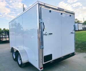 7x14x7 Enclosed Trailer White Flat Nose (2) 3500lb Axle - Image 10