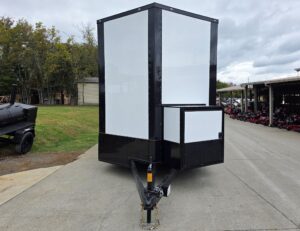 8.5×24 White Hybrid Trailer w/ Roof Covered Rear Deck 9′ Interior (2) 7,000lb Axles - Image 4