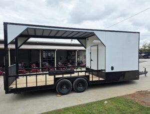 8.5×24 White Hybrid Trailer w/ Roof Covered Rear Deck 9′ Interior (2) 7,000lb Axles - Image 6
