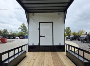 8.5×24 White Hybrid Trailer w/ Roof Covered Rear Deck 9′ Interior (2) 7,000lb Axles - Image 13
