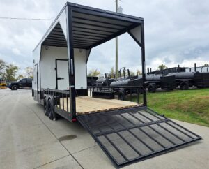 8.5×24 White Hybrid Trailer w/ Roof Covered Rear Deck 9′ Interior (2) 7,000lb Axles - Image 10