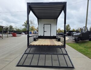 8.5×24 White Hybrid Trailer w/ Roof Covered Rear Deck 9′ Interior (2) 7,000lb Axles - Image 11