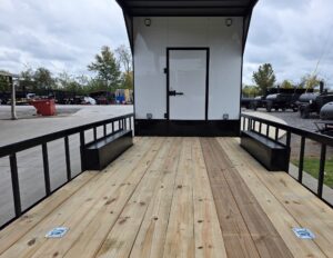 8.5×24 White Hybrid Trailer w/ Roof Covered Rear Deck 9′ Interior (2) 7,000lb Axles - Image 14