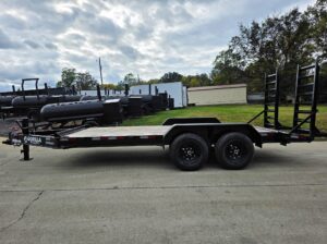7×16 I-Beam Equipment Skid Steer Trailer (2) 5200lb Axles with Stand-Up Ramps 10K GVWR - Image 2