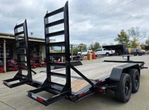 7×16 I-Beam Equipment Skid Steer Trailer (2) 5200lb Axles with Stand-Up Ramps 10K GVWR - Image 6