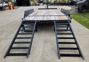 7×16 I-Beam Equipment Skid Steer Trailer (2) 5200lb Axles with Stand-Up Ramps 10K GVWR - Image 8