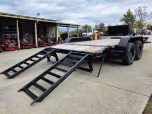 7×16 I-Beam Equipment Skid Steer Trailer (2) 5200lb Axles with Stand-Up Ramps 10K GVWR - Image 10