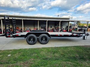 7′ x 18′ I-Beam Equipment Trailer (2) 7K Axles Stand-Up Ramps 14K GVWR - Image 6
