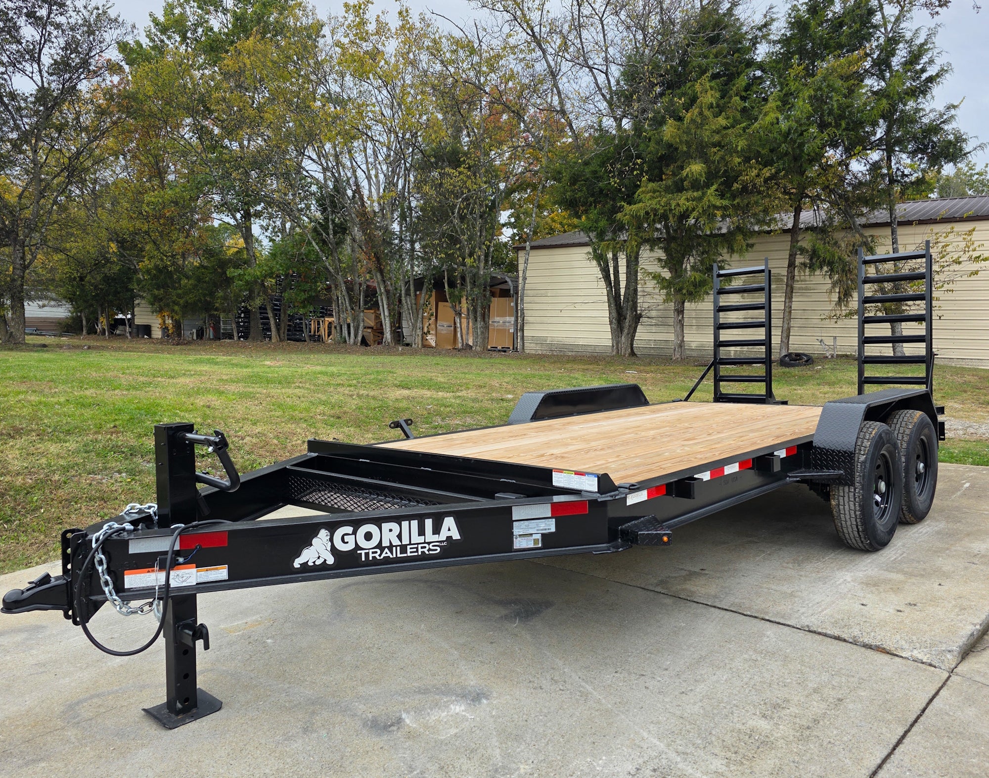 7×16 I-Beam Equipment Trailer with (2) 7K Axles with Stand Up Ramps 14K GVWR 7×16 I-Beam Equipment Trailer with (2) 7K Axles with Stand Up Ramps 14K GVWR - Image 1