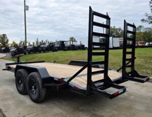 7×16 I-Beam Equipment Trailer with (2) 7K Axles with Stand Up Ramps 14K GVWR - Image 7