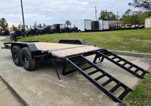 7×16 I-Beam Equipment Trailer with (2) 7K Axles with Stand Up Ramps 14K GVWR - Image 13
