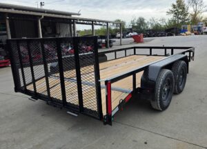 7×14 Dovetail Utility Trailer Powder Coated With Gate (2) 3500lb Axles 7K GVWR - Image 7