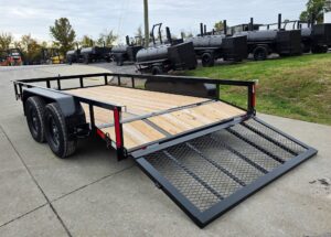 7×14 Dovetail Utility Trailer Powder Coated With Gate (2) 3500lb Axles 7K GVWR - Image 10
