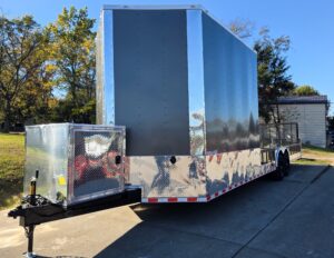 8.5×30 Charcoal V-Nose Hybrid Enclosed open Trailer 9.5 Interior (2) 7000LB Axles 14K Gvwr - Image 3