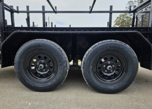 7×12 Straight Deck Utility Trailer 4ft Ladder Racks with 1.5 FT Mesh (2) 3500lb Axle - Image 20